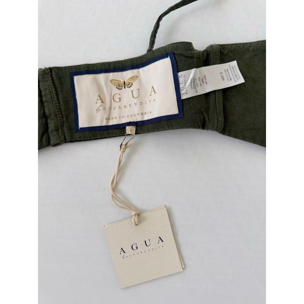 Agua by Agua Bendita Pensamiento Botanico Rosa Crop Top Olive Green Size S NWT - Picture 7 of 7